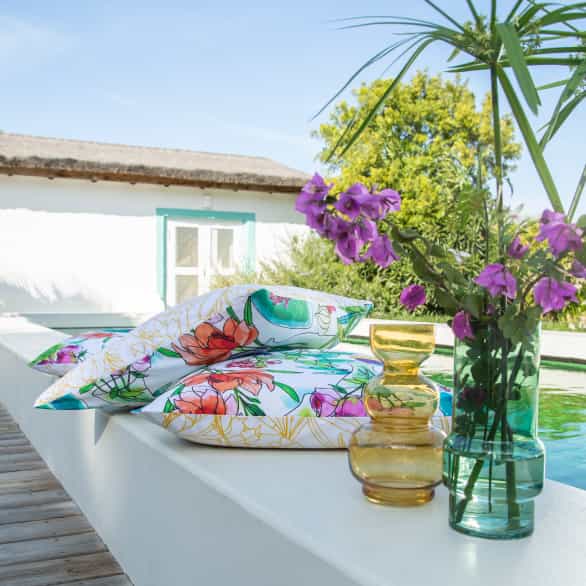 Linge de lit vases et fleurs - BECQUET CRÉATION