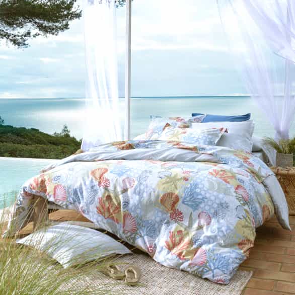 Linge de lit motif coquillages - BECQUET CRÉATION